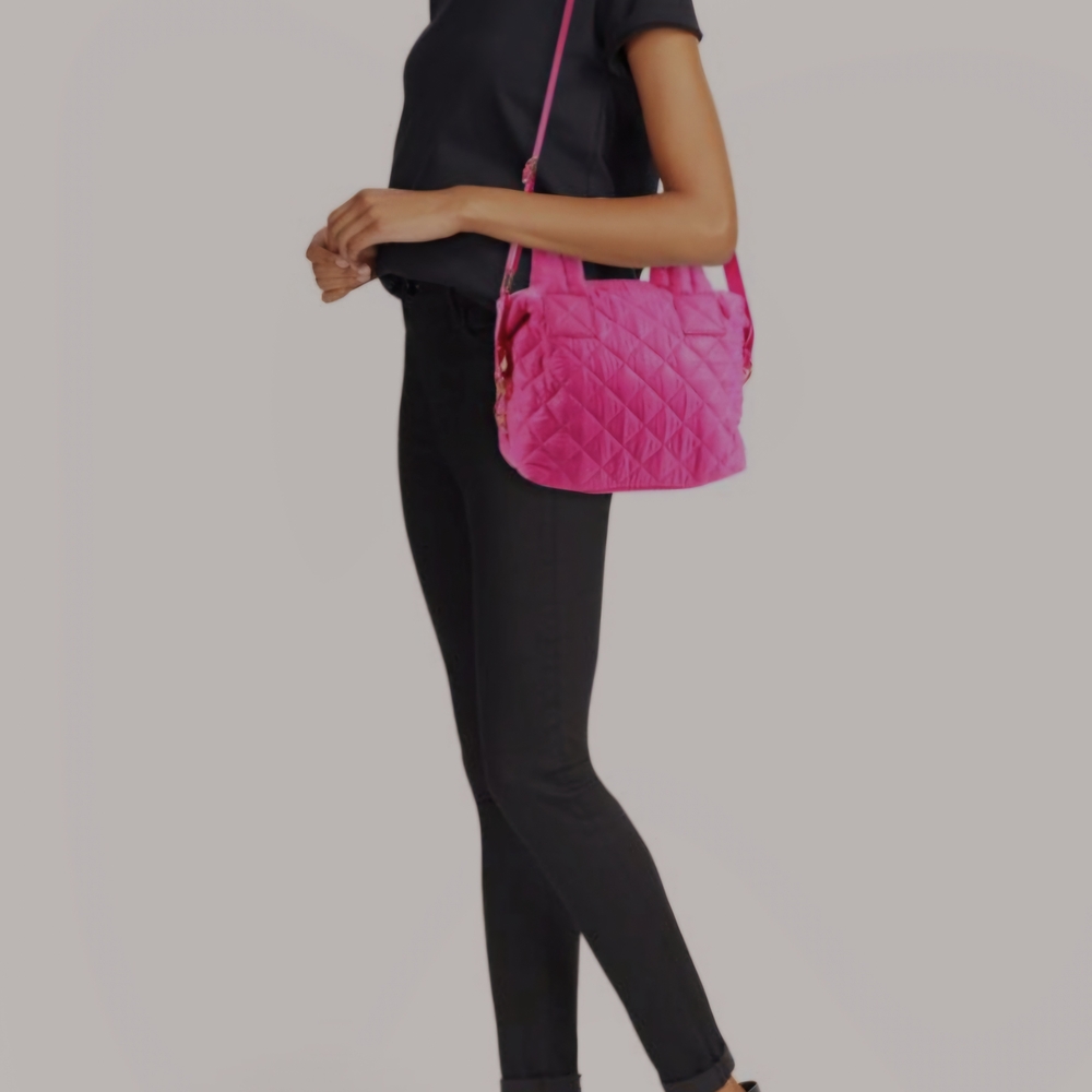 Pink Quilted Shoulder Bag